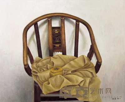 冷军 1991年11月作 椅子上的柿子 73×90cm